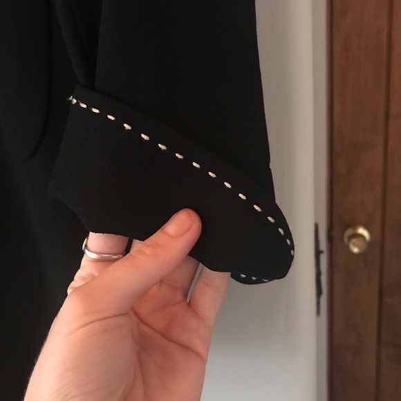 Black Peacoat With White Stitching - Picture 3 of 4